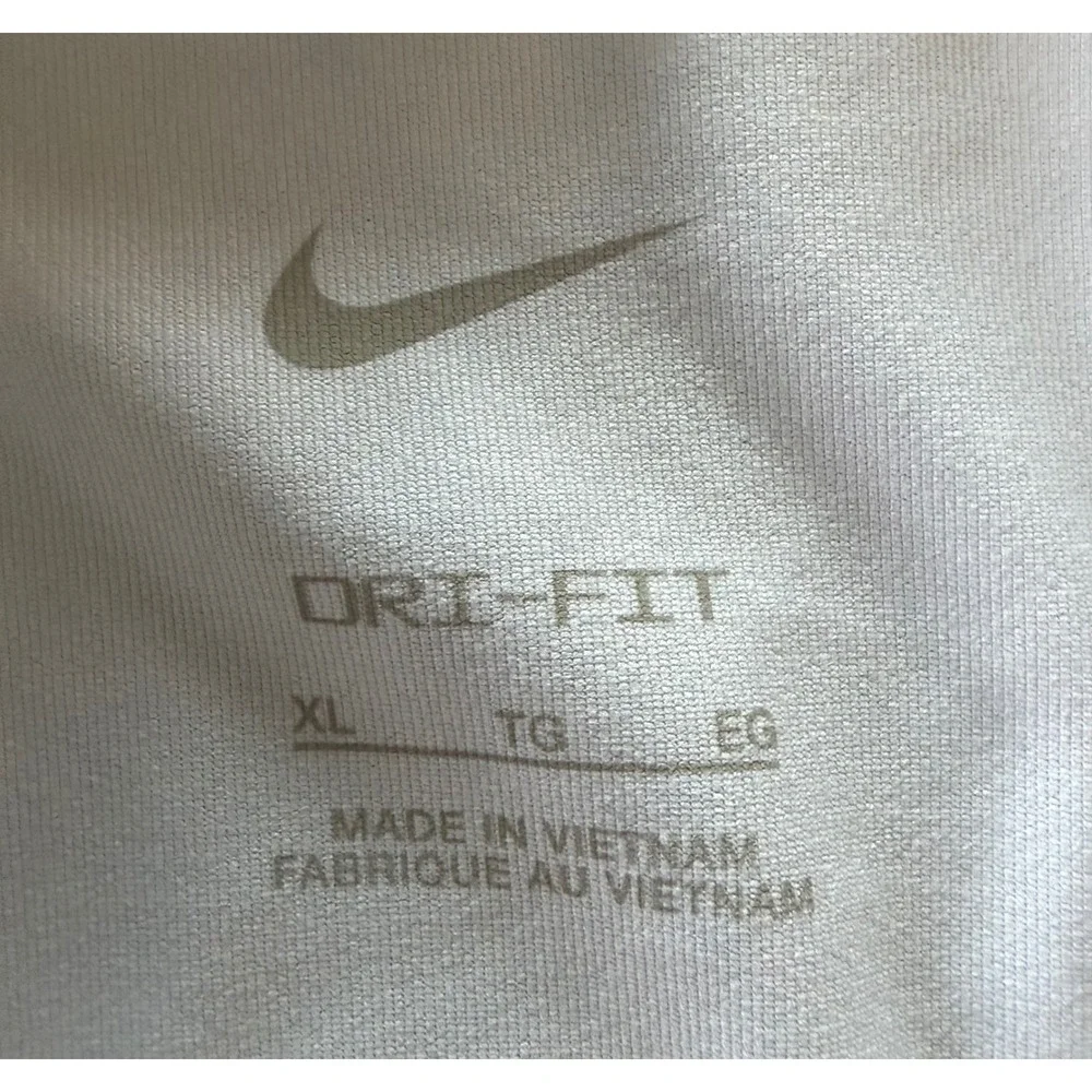 Nike Golf Dri-FIT Polo Shirt Men XL White Grey Streak Pattern Performance Resort